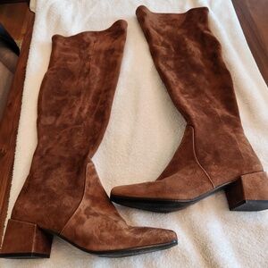 Sesto Meucci Razeil Camel Sued tall zipper boot - women's size 10M